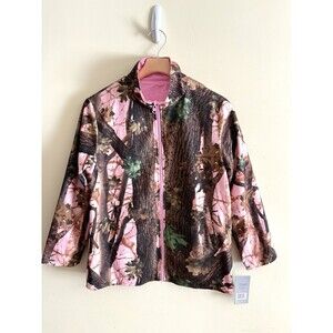 Aqua Stop Pink Real Tree CAMO Fleece Jacket Waterproof Hunting Women's Small NEW